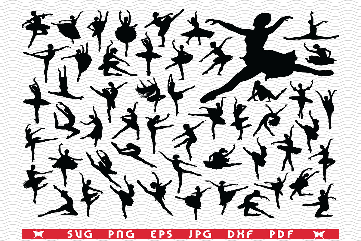 SVG Ballerinas, Black Silhouettes, an Icon by DesignStudioRM