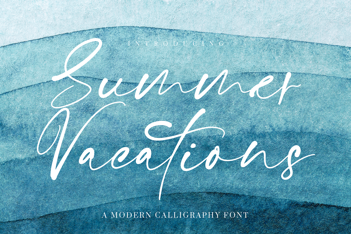 Summer Vacations Calligraphy Font, a Script Font by George Bourle (Photo 1 of 12)