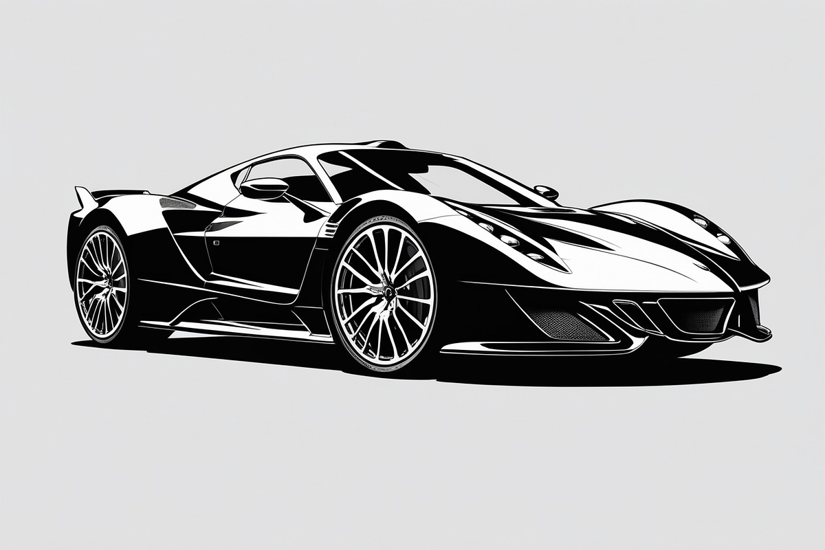 Fast Sport Car Outline Set, an Illustration by jahid234 (Photo 8 of 9)