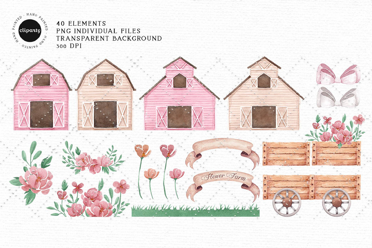 Baby Farm Animals Watercolor Clipart, an Illustration by Gau Silva Studio (Photo 4 of 6)