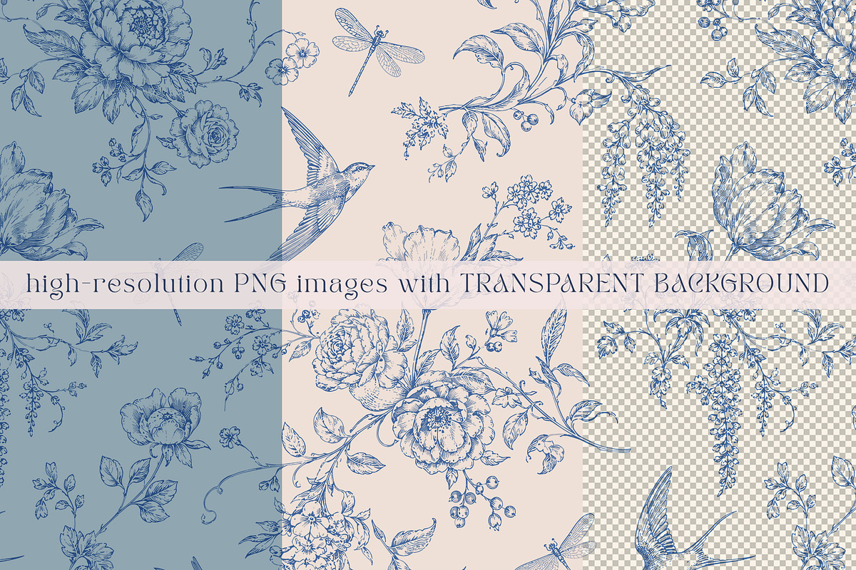 Vintage Toile Floral Frames Elements, an Object Graphic by Olya Creative (Photo 11 of 12)