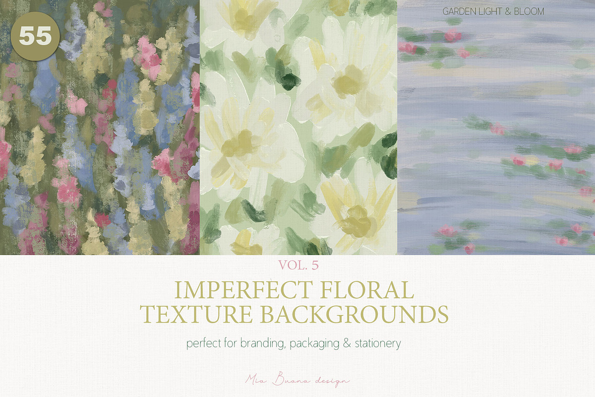 Floral Texture Backgrounds Pack, a Background Graphic by Mio Buono (Photo 1 of 17)