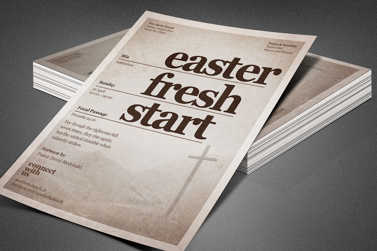 Easter Fresh Start Church Flyer, a Flyer Template by loswl (Photo 5 of 7)