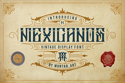 Mexicanos, a Blackletter Font by Muntab_Art