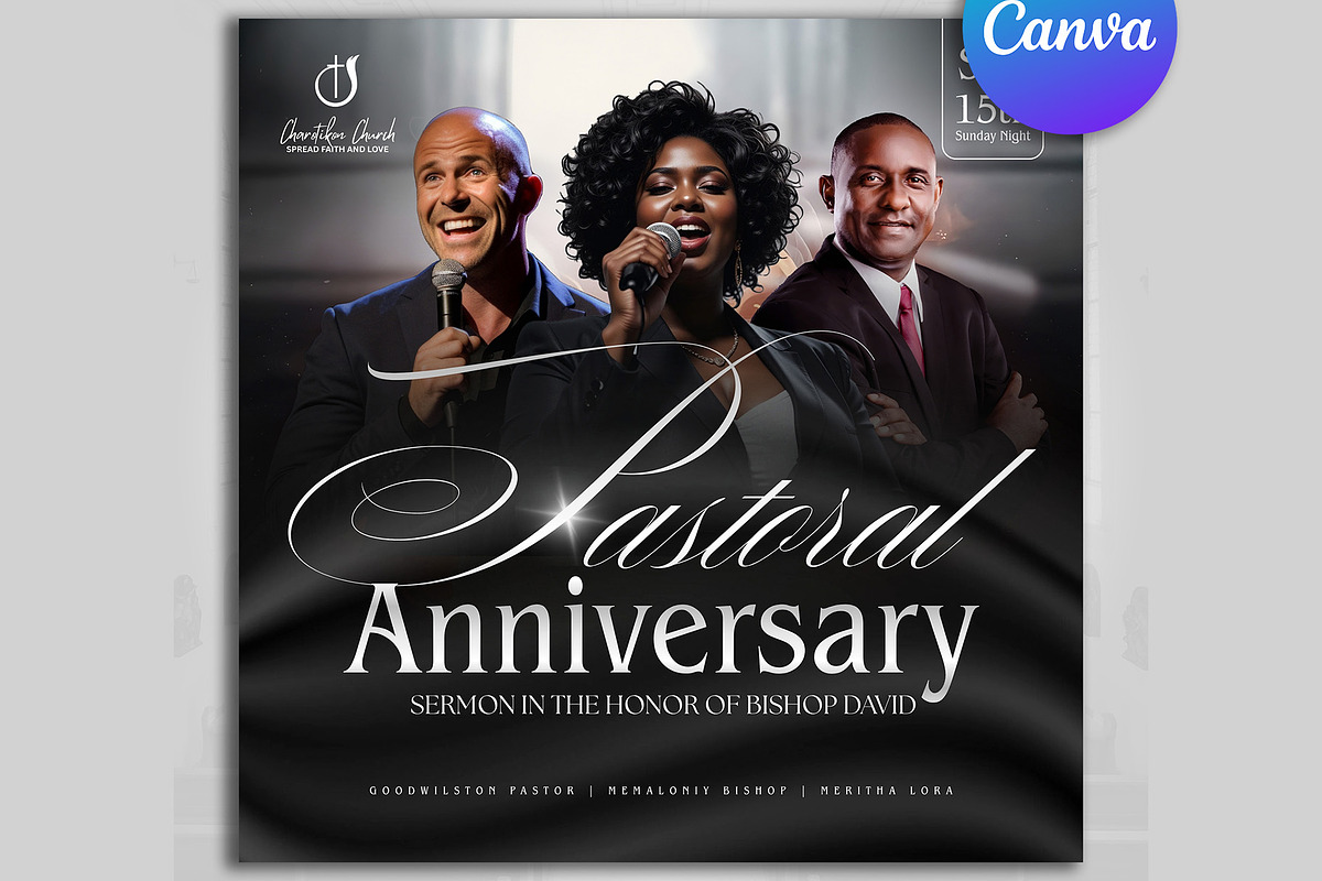 Pastoral Anniversary Church Flyer, a Flyer Template by Design Up (Photo 2 of 2)