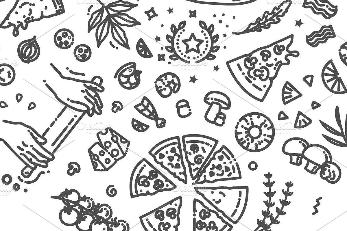 Italian Traditional Pizza Vector, a Food Illustration by Tettygreen (Photo 3 of 3)