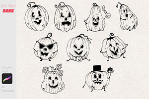 Ghost & Pumpkin Stamps Horror Soul