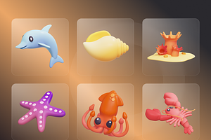 Sea Life 3D Illustration