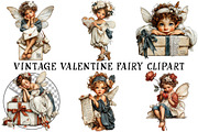 Vintage Valentine Fairy Clipart, an Illustration by OK Design (Thumbnail 2 of 6)