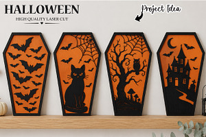 Halloween Coffin Laser Cut SVG, an Object Graphic by OK Design