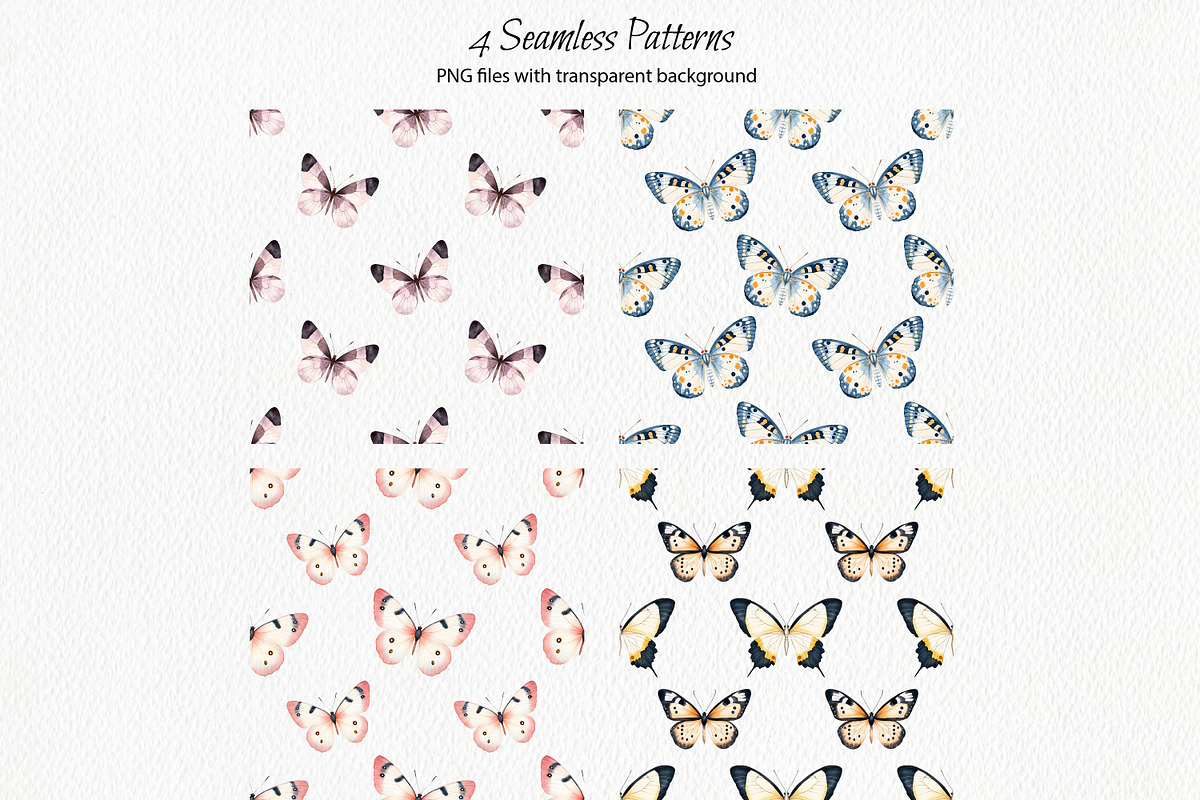 4 Boho Butterfly Seamless Patterns, a Pattern Graphic by ArtIrisArt (Photo 2 of 3)