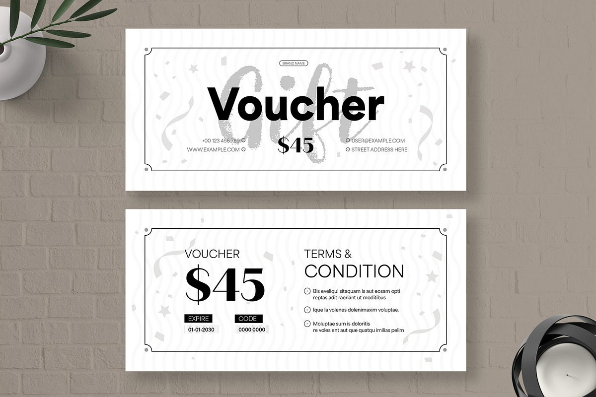 Gift Voucher Card Template, a Card Template by MightyDesign (Photo 1 of 6)