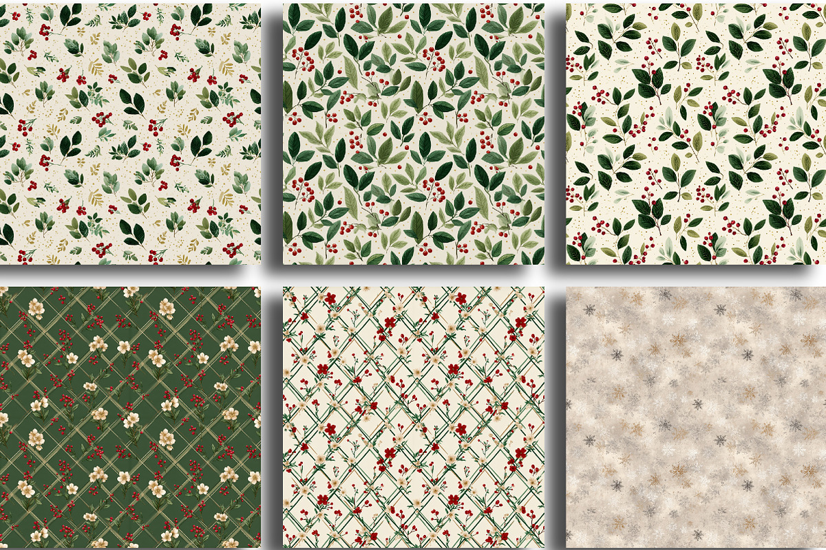 Boho Christmas Seamless Paper Bundle, an Illustration by CraftArtStudio (Photo 2 of 3)