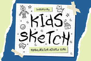 Kids Sketch Handwritten Doodle Font, a Font by PutraCetol Studio