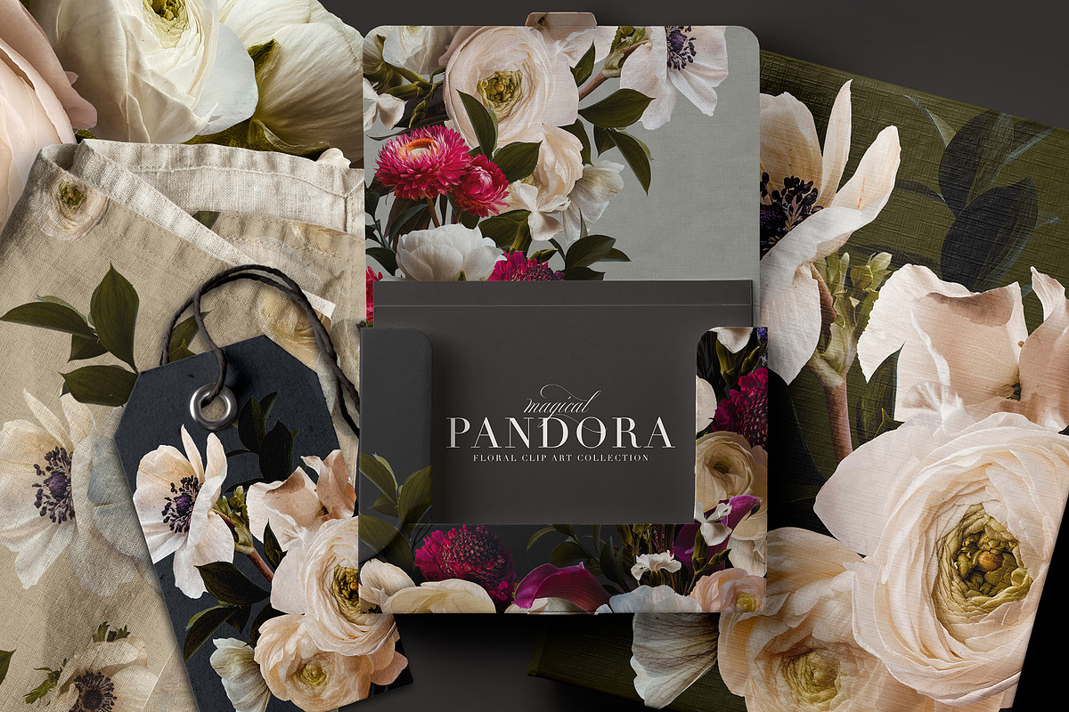Pandora Moody Floral Clip Art Set, an Object Graphic by Eclectic Anthology (Photo 3 of 13)