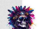 Skull wearing feathered headdress, a Person Illustration by yod67 (Thumbnail 2 of 10)