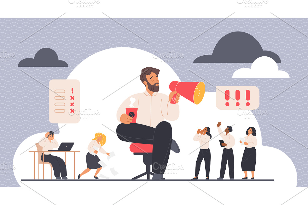 Arrogant bad selfish behavior big, a Person Illustration by Lemberg Vector