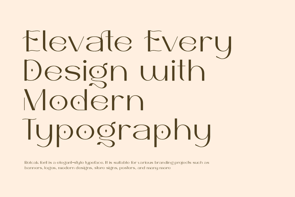 Rolcak - Fashion Brand Font, a Sans Serif Font by QR Design Studio (Photo 7 of 16)