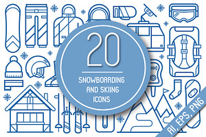 Snowboard and Ski Equipment Icons