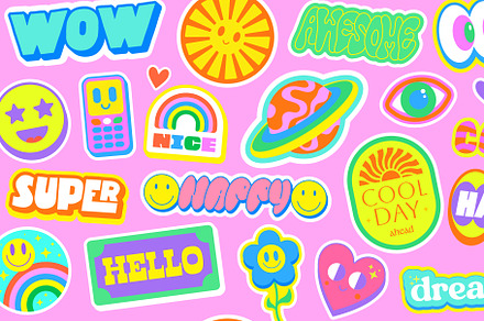CUTE VECTOR STICKERS SET