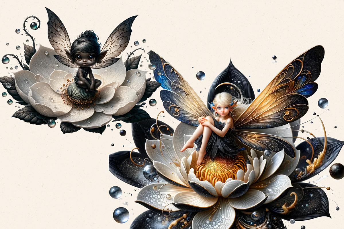 LOTUS MAGICAL FAIRIES CLIPART, a Person Illustration by Daring Digies (Photo 7 of 11)