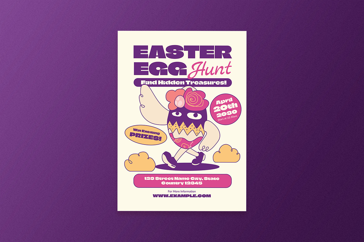 Quirky Easter Egg Hunt Flyer, a Flyer Template by Aiyari Graphic (Photo 1 of 3)