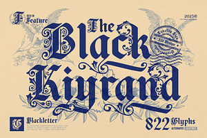 Black Kiyrand Typeface, a Blackletter Font by alit design