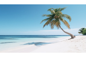fronds white wood beach ai generated, a Nature Photo by pikepicture