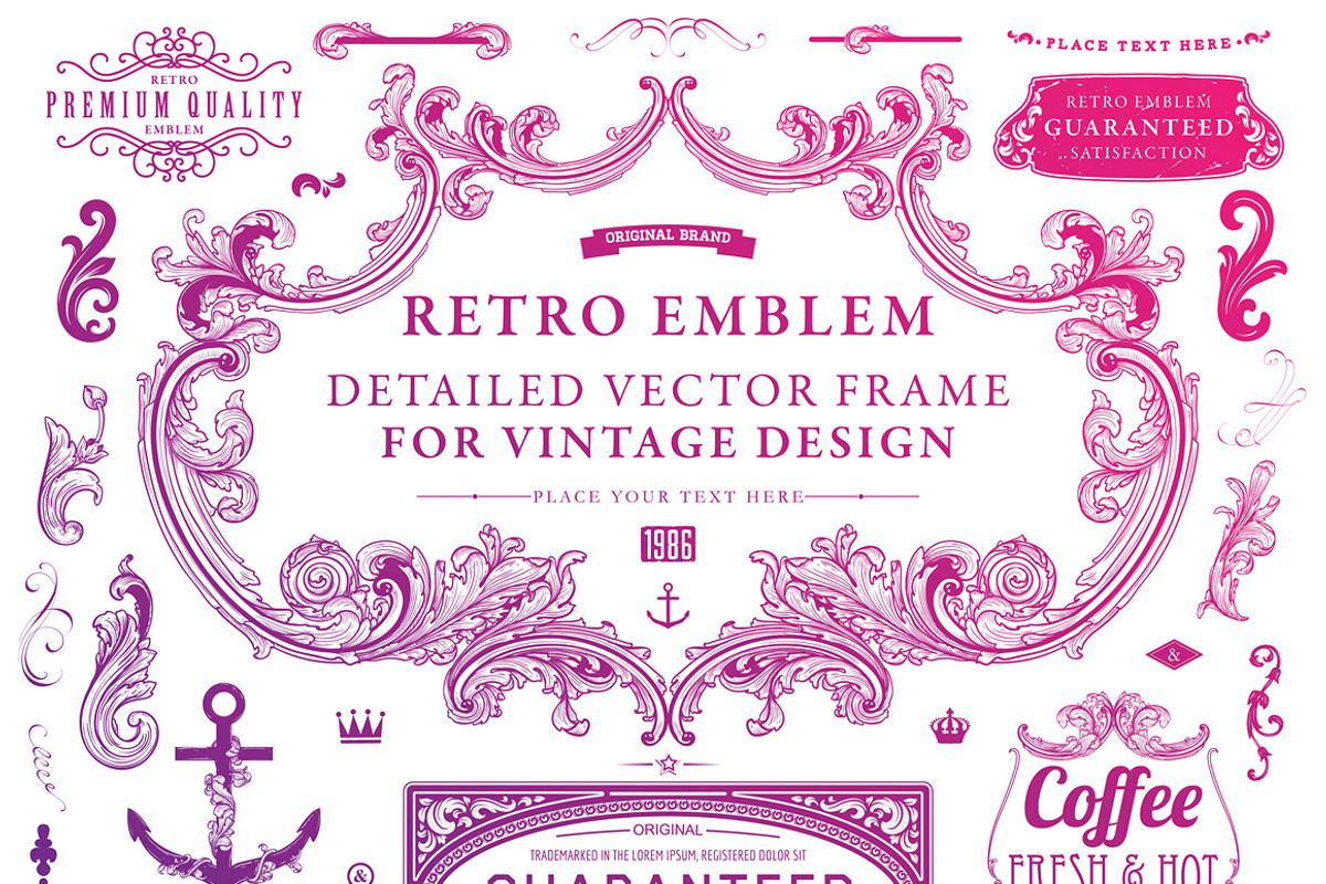 600+ Vintage Frames and Emblems, a Decorative Illustration by Anna Ozerina (Photo 7 of 11)