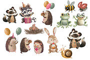 Birthday party in the forest, an Illustration by AkvarelRiver (Thumbnail 2 of 10)
