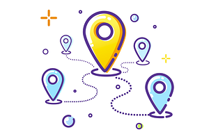 Illustration logistics and location, an Outline Icon by ProArt