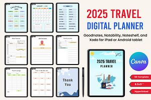 2025 Travel Digital Planner Canva