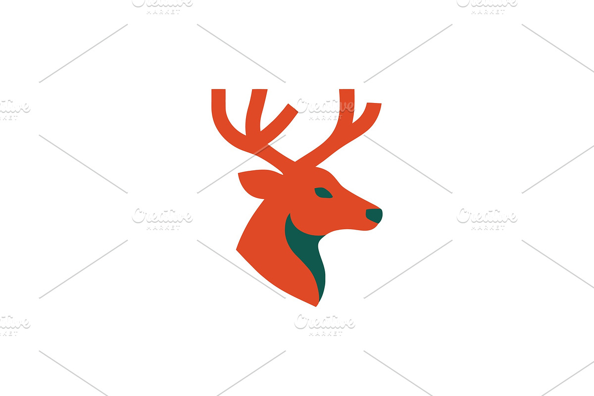 Minimalist Red Stag Head, a Branding & Logo Template by Vectorium Studio (Photo 1 of 2)