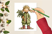 Quirky Easter Bunny Clipart, an Illustration by DreamCafeArt (Thumbnail 6 of 6)