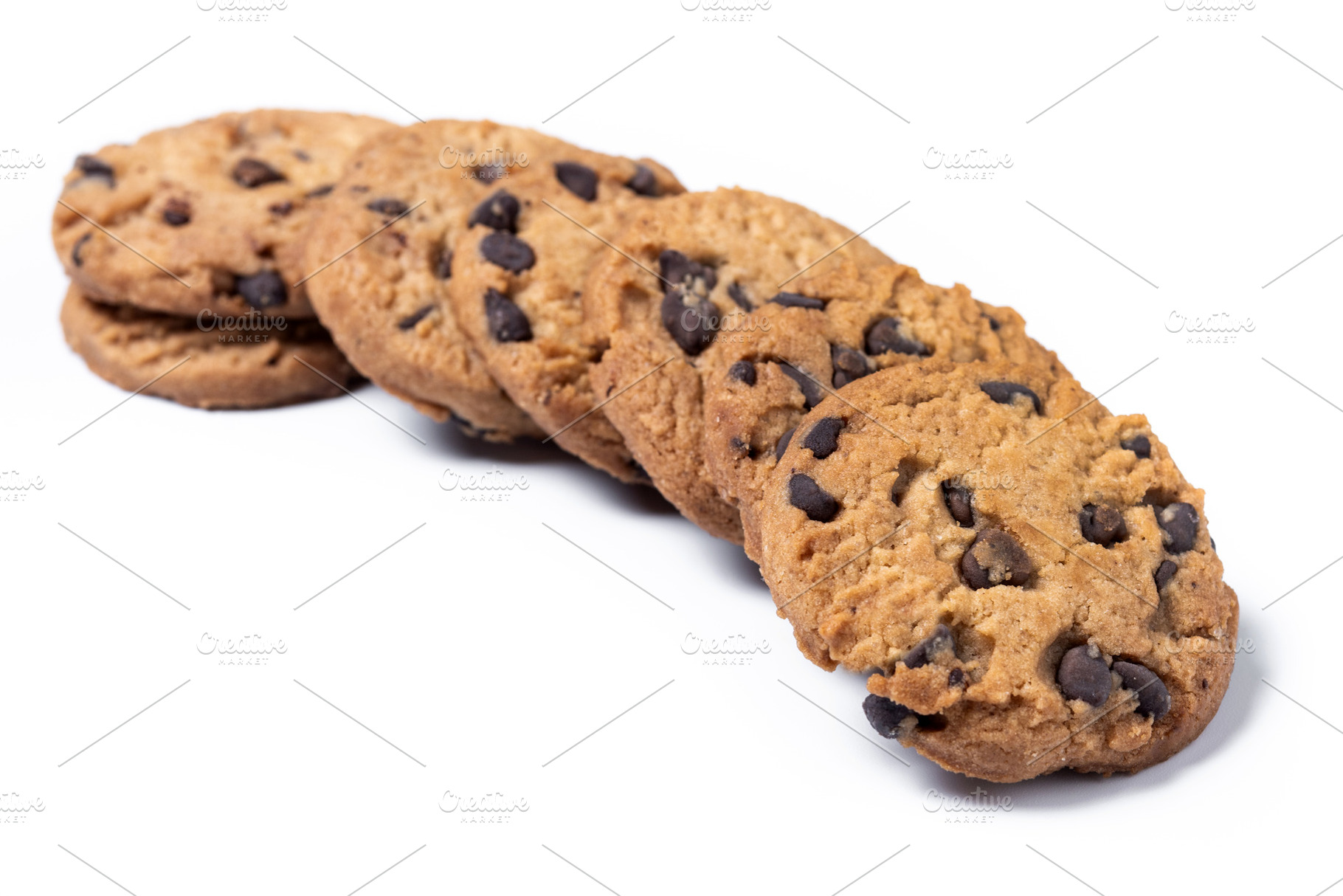 Baked chocolate chip cookies on black plate, a Food & Drink Photo by etorres69