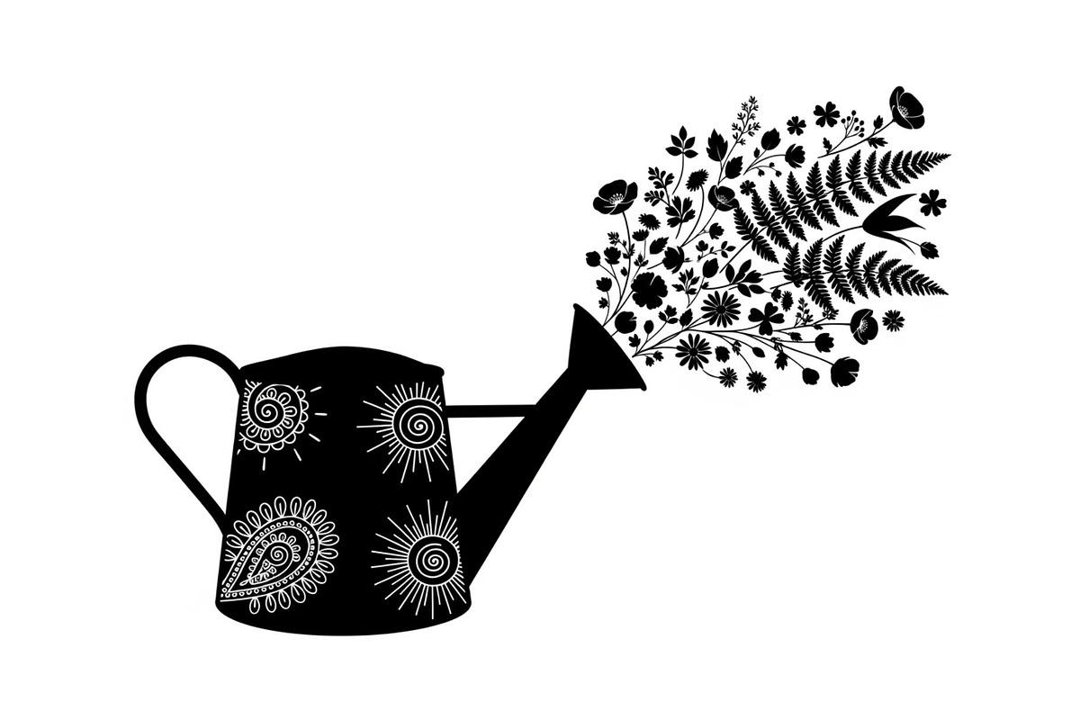 Floral Watering Can Design Bundle, an Illustration by Gaye Art (Photo 14 of 31)