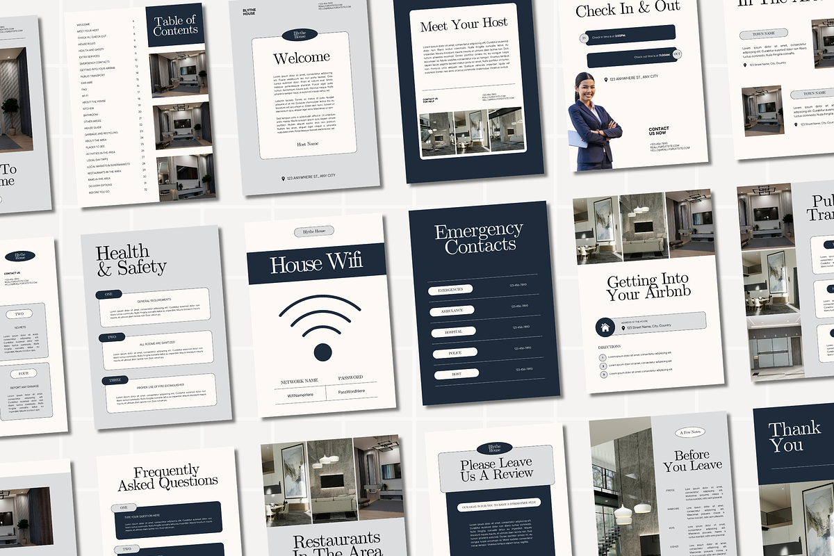 Airbnb Welcome Book Canva Template, a Stationery Template by Anna Design Studio (Photo 4 of 10)