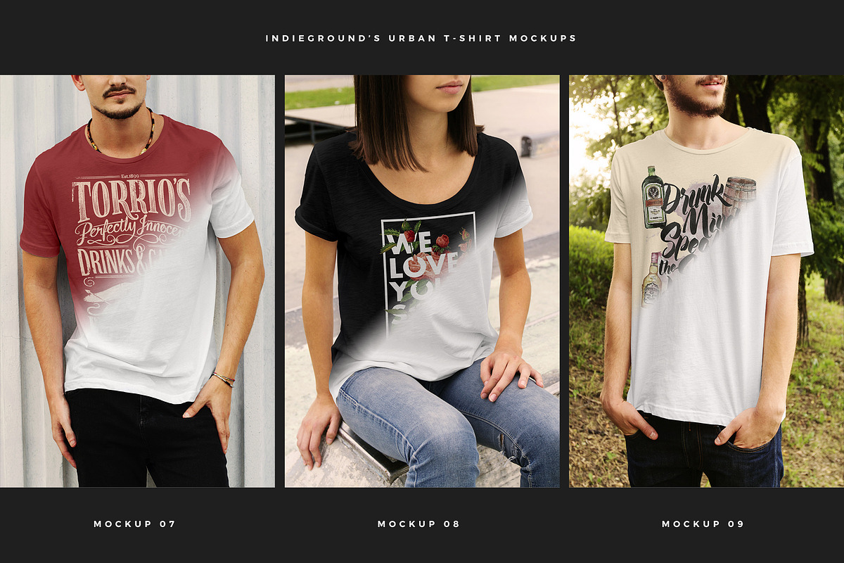 Urban T-Shirt Mockups, a Shirt Mockup by Indieground Design Inc. (Photo 4 of 6)