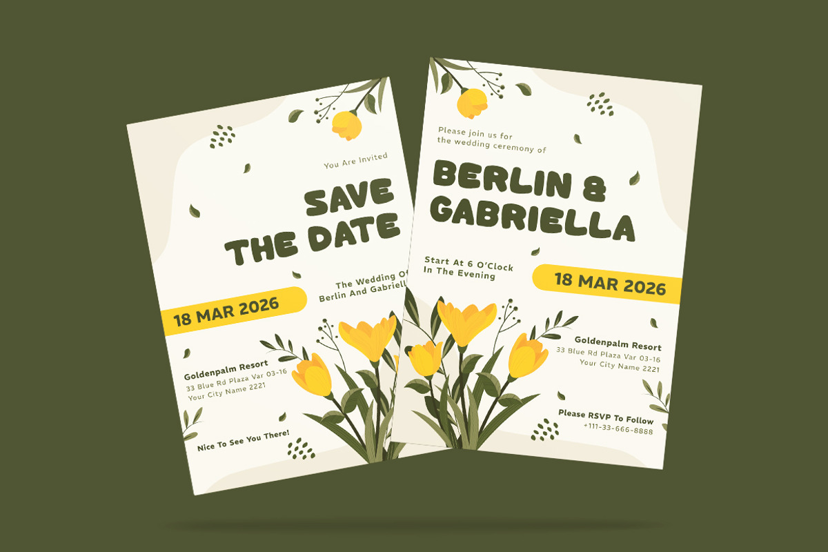 Sofmanly Wedding Invitation Template, an Invitation Template by iDoodle Studio (Photo 2 of 4)