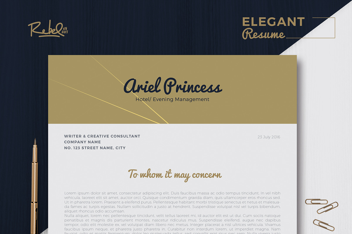 Elegant resume/cv - Sketch Support, a Resume Template by Rebelinart (Photo 5 of 5)