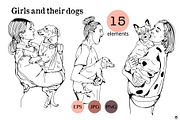 Girls and their dogs, a Person Illustration by Olillia (Thumbnail 3 of 5)