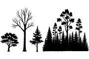 Woodland & Forest Tree Silhouettes B, an Illustration by jahid234 (Thumbnail 21 of 41)