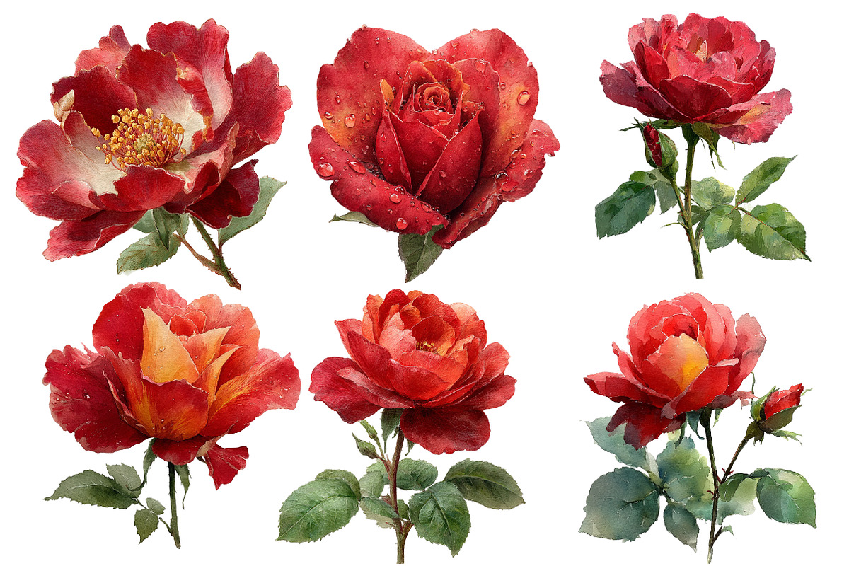 Valentines Rose Clipart, an Illustration by Designworld (Photo 3 of 5)