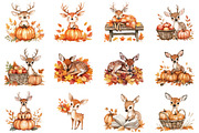 Autumn Cute Deer Sublimation Clipart, an Illustration by CitraGraphics (Thumbnail 2 of 6)