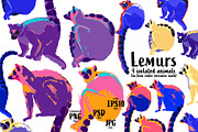Lemurs, an Animal Illustration by Ekaterina Glazkova (Thumbnail 3 of 5)