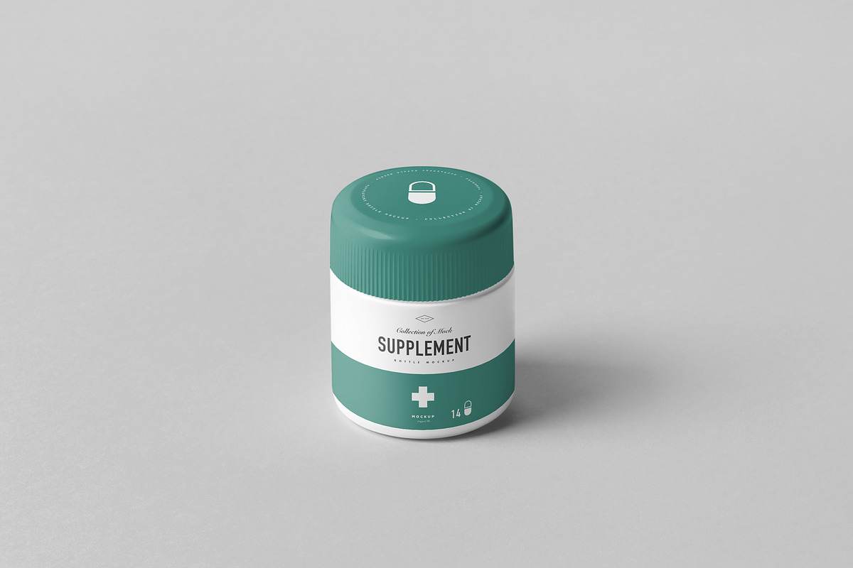 Supplement Jar & Box Mock-up 2, a Cups & Container Mockup by Yogurt86 (Photo 3 of 10)