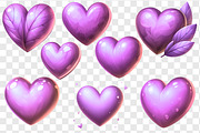 Pink hearts PNG set cliparts, an Object Graphic by LoLoArt (Thumbnail 3 of 3)