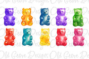 Watercolor Gummy Bear Clipart, a Food Illustration by Old Grove Designs (Thumbnail 2 of 6)