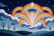 Celestial Rainbow Night, a Decorative Illustration by StockVerse Creative (Thumbnail 4 of 4)