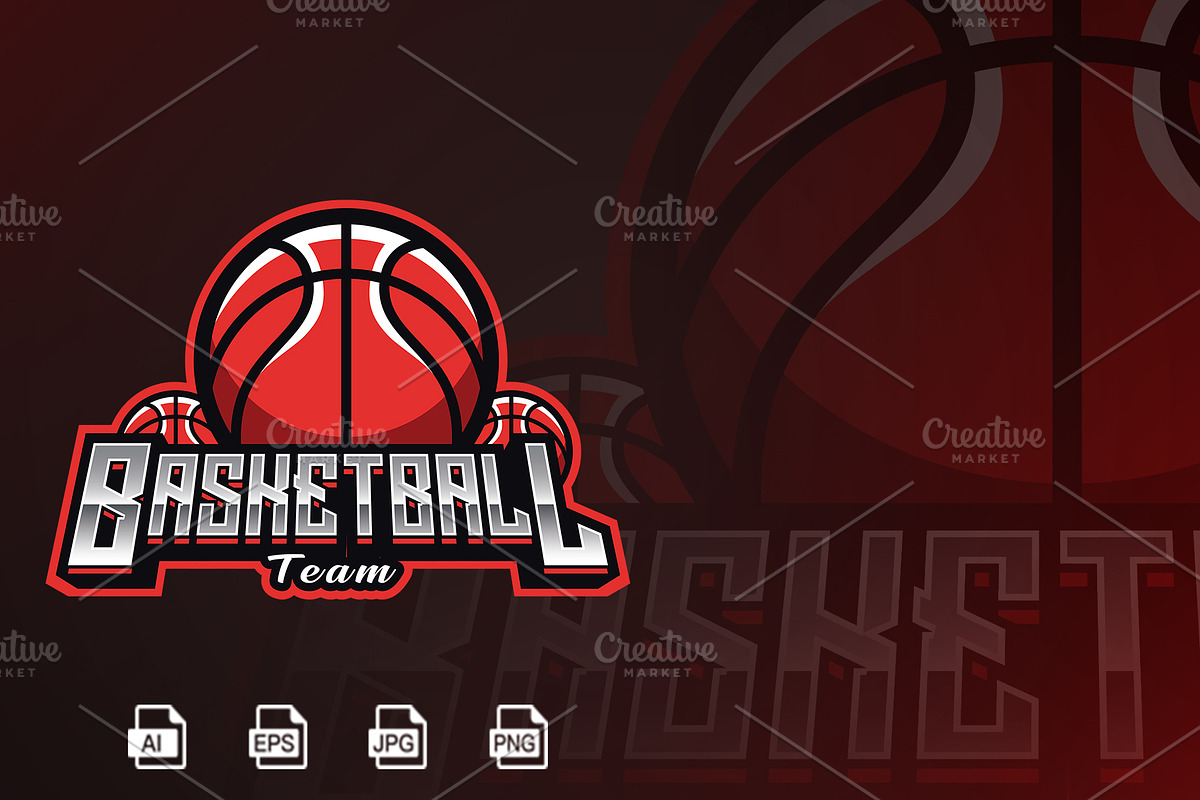 BasketBall Team Mascot Logo Template, a Branding & Logo Template by HasnainGFX (Photo 1 of 3)
